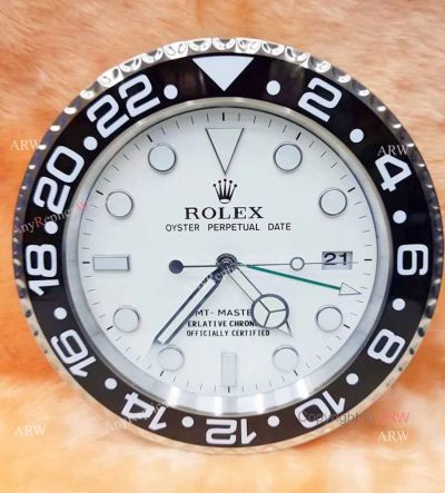 Fake Rolex GMT Master II Dealer's Wall Clock - SS White Face